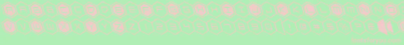 hexgonleft Font – Pink Fonts on Green Background