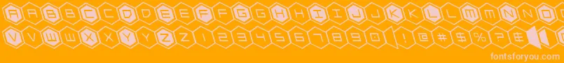 hexgonleft Font – Pink Fonts on Orange Background