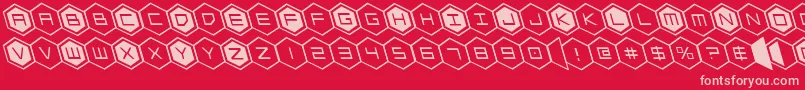 hexgonleft Font – Pink Fonts on Red Background