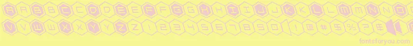 hexgonleft Font – Pink Fonts on Yellow Background