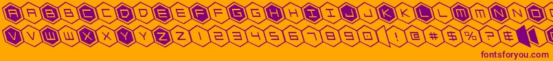 hexgonleft Font – Purple Fonts on Orange Background