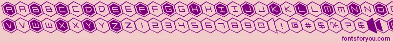 hexgonleft Font – Purple Fonts on Pink Background