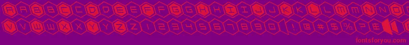 hexgonleft Font – Red Fonts on Purple Background