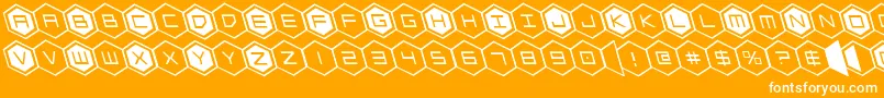 hexgonleft Font – White Fonts on Orange Background