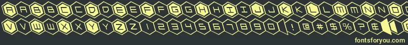 hexgonleft Font – Yellow Fonts on Black Background