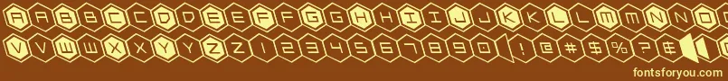 hexgonleft Font – Yellow Fonts on Brown Background