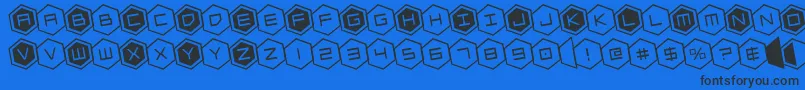 hexgonrotate Font – Black Fonts on Blue Background
