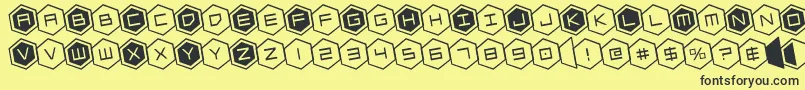 hexgonrotate Font – Black Fonts on Yellow Background