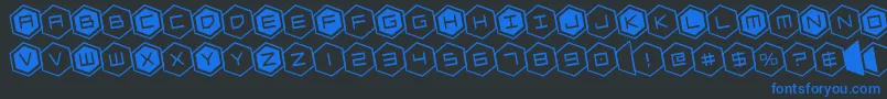 hexgonrotate Font – Blue Fonts on Black Background