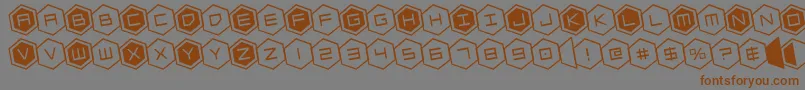 hexgonrotate-fontti – ruskeat fontit harmaalla taustalla
