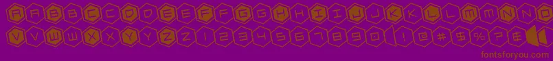 hexgonrotate Font – Brown Fonts on Purple Background