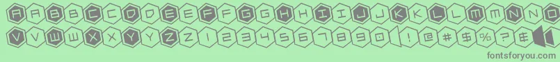 hexgonrotate Font – Gray Fonts on Green Background