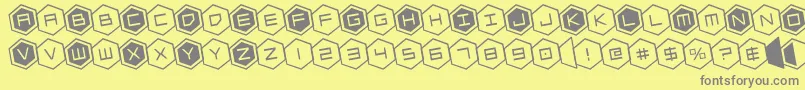 hexgonrotate Font – Gray Fonts on Yellow Background