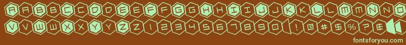 hexgonrotate Font – Green Fonts on Brown Background