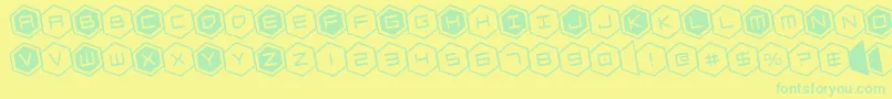 Шрифт hexgonrotate – зелёные шрифты на жёлтом фоне