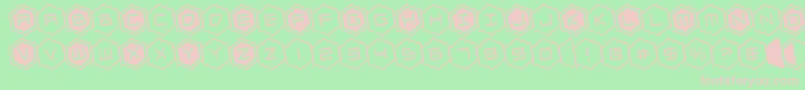 hexgonrotate Font – Pink Fonts on Green Background