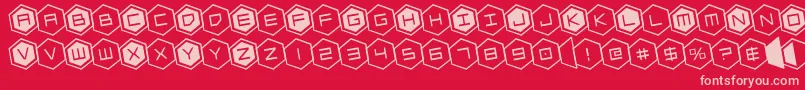 hexgonrotate Font – Pink Fonts on Red Background