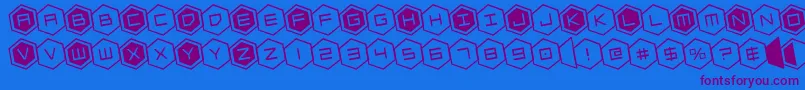 hexgonrotate Font – Purple Fonts on Blue Background