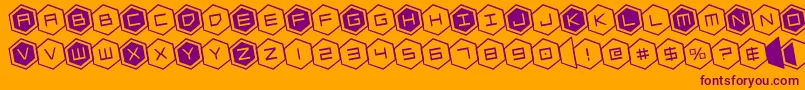 hexgonrotate Font – Purple Fonts on Orange Background
