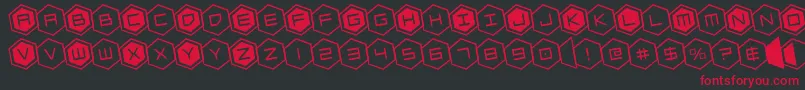 hexgonrotate Font – Red Fonts on Black Background