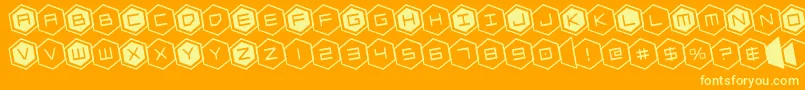 hexgonrotate Font – Yellow Fonts on Orange Background