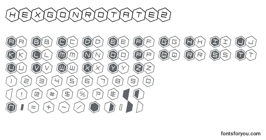 Czcionka Hexgonrotate2 – alfabet, cyfry, specjalne znaki
