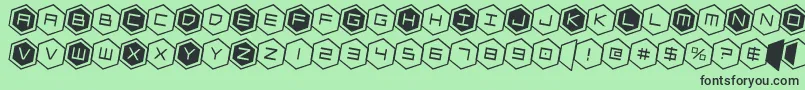 hexgonrotate2 Font – Black Fonts on Green Background