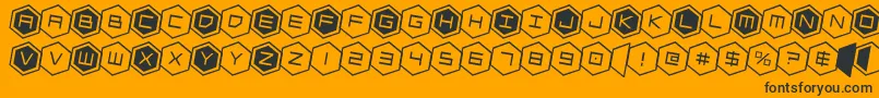 hexgonrotate2 Font – Black Fonts on Orange Background