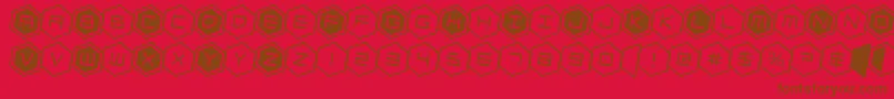 hexgonrotate2 Font – Brown Fonts on Red Background