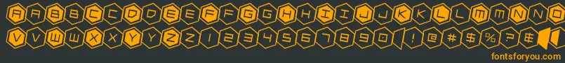 hexgonrotate2 Font – Orange Fonts on Black Background