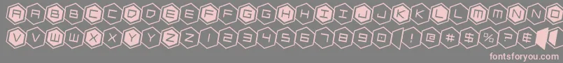 hexgonrotate2-Schriftart – Rosa Schriften auf grauem Hintergrund