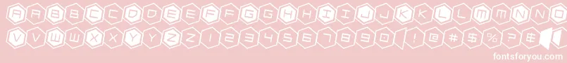 hexgonrotate2 Font – White Fonts on Pink Background