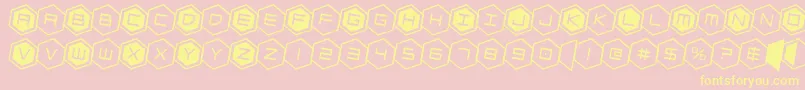 hexgonrotate2 Font – Yellow Fonts on Pink Background