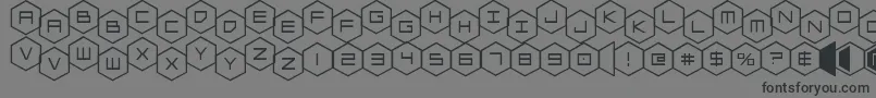 フォントhexgonstag – 黒い文字の灰色の背景