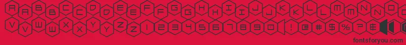 hexgonstag-Schriftart – Schwarze Schriften auf rotem Hintergrund