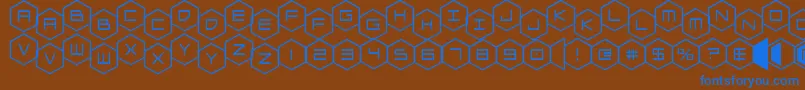 hexgonstag Font – Blue Fonts on Brown Background
