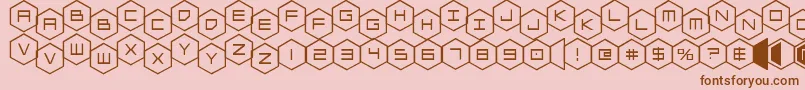 フォントhexgonstag – ピンクの背景に茶色のフォント