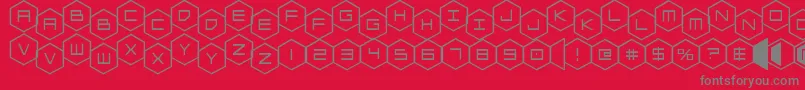 フォントhexgonstag – 赤い背景に灰色の文字