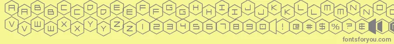 hexgonstag Font – Gray Fonts on Yellow Background