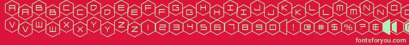 hexgonstag Font – Green Fonts on Red Background