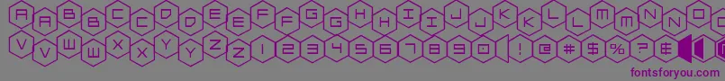Police hexgonstag – polices violettes sur fond gris