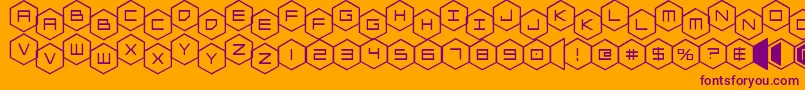 フォントhexgonstag – オレンジの背景に紫のフォント
