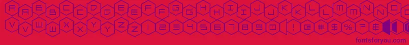 Police hexgonstag – polices violettes sur fond rouge
