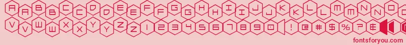 フォントhexgonstag – ピンクの背景に赤い文字