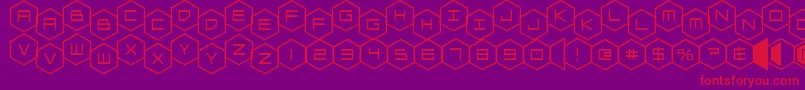 Fonte hexgonstag – fontes vermelhas em um fundo violeta