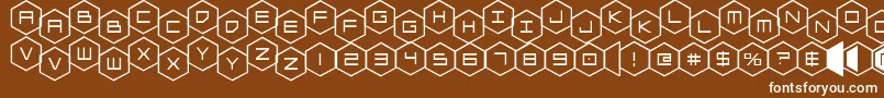 Czcionka hexgonstag – białe czcionki na brązowym tle