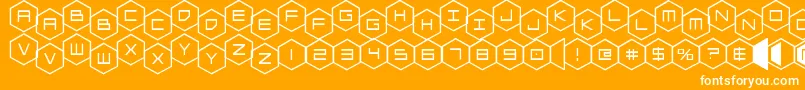 Police hexgonstag – polices blanches sur fond orange