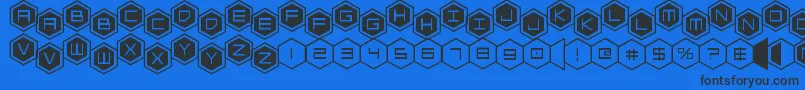 hexgonstag2 Font – Black Fonts on Blue Background