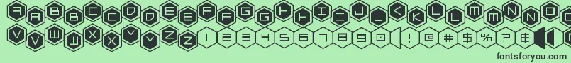 hexgonstag2 Font – Black Fonts on Green Background