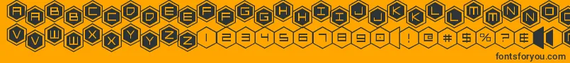 Шрифт hexgonstag2 – чёрные шрифты на оранжевом фоне